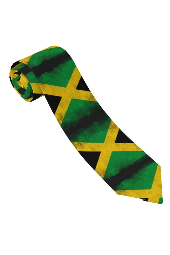 Jamaica Flag Jamaican Print Tie For Men Funny Neckties Fashion Gentleman Soft Comfortable Ties