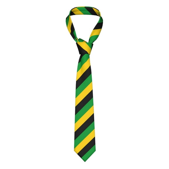 Jamaica Flag Jamaicans Striped Necktie Men'S Neck Ties Mens Party Business Neckties Soft Skil Tie