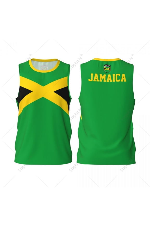 Jamaica Flag Men Boys Basketball Sports Jersey Running Fitness Multifunction Sleeveless tshirt Exclusive Custom Name Nunber