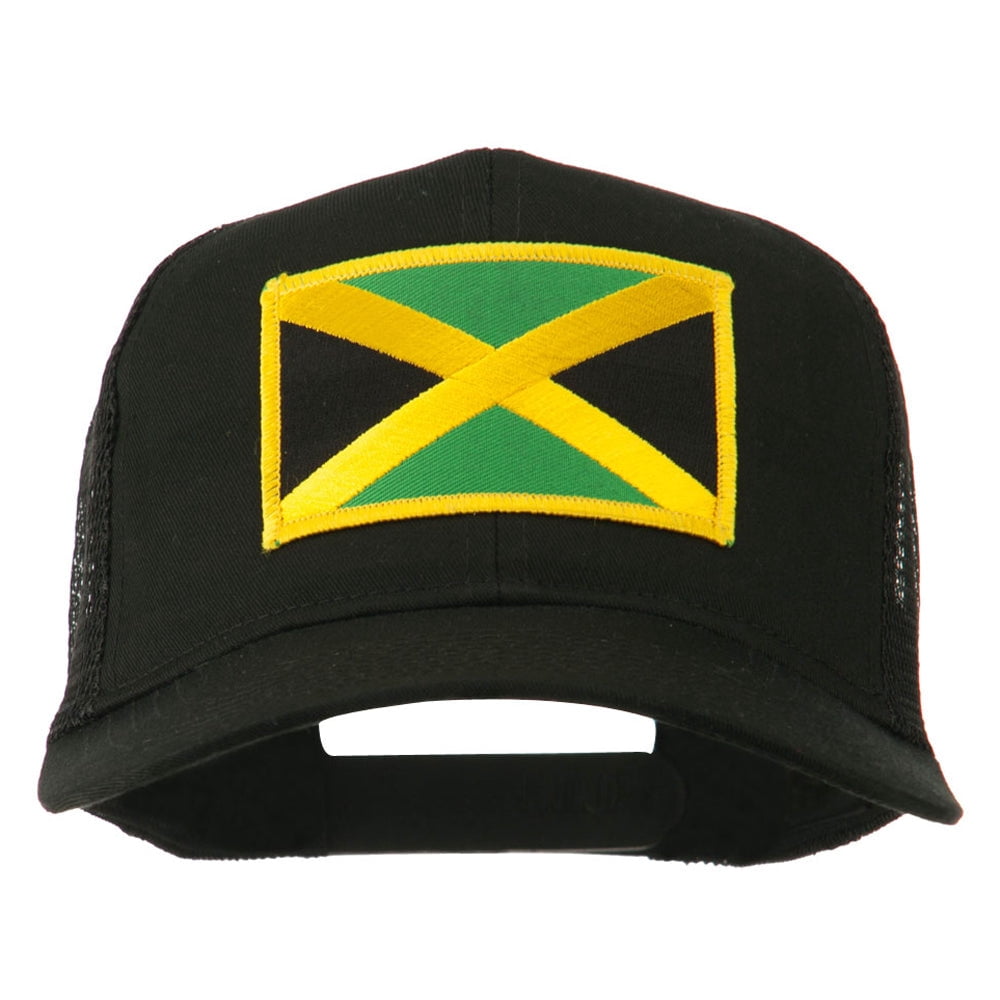 Jamaica Country Flag Shield Patched Beanie Hat - Black Winter Toque With Embroidered Jamaican Flag Patch, Unisex