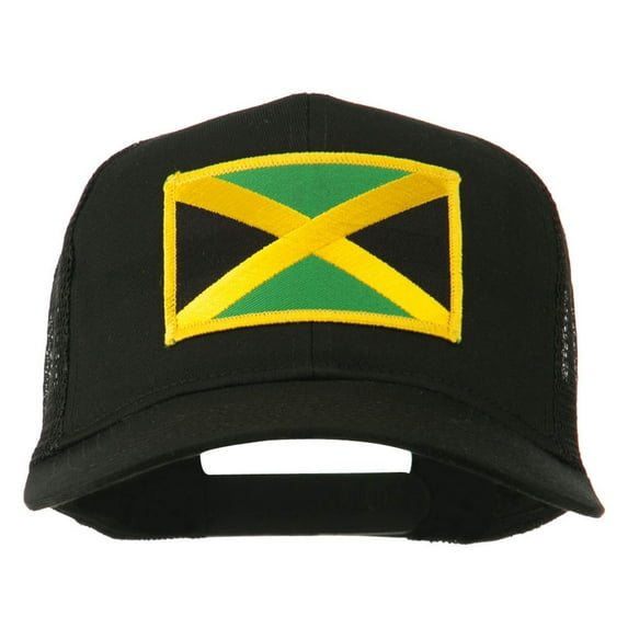 Jamaica Flag Patched Mesh Cap - Black OSFM