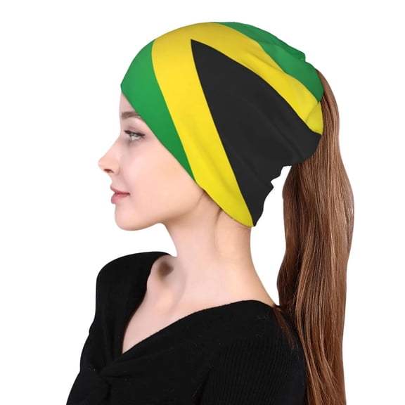 Jamaica Flag Pattern Beanie Skull Cap Lightweight Hip Hop Dwarf Hat Beanie Hat For Women Men
