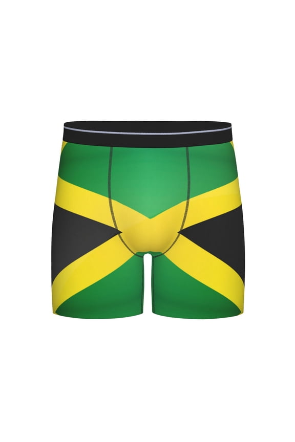 Jamaica Flag Pattern Boxer Briefs Novelty Underwear With Fly Underwear For Men