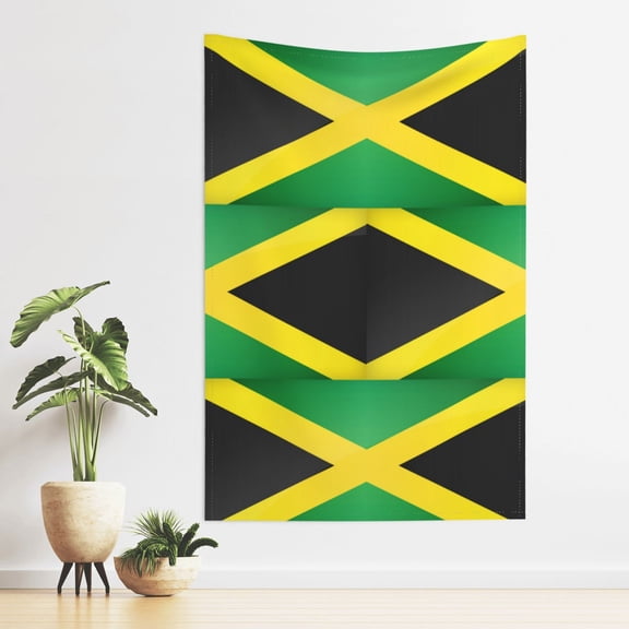 Jamaica Flag Pattern Tapestry For Bedroom Dorm Living Room Funny Wall Tapestries 60"X40"