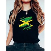 Jamaica Flag Proud Jamaican Roots Lover Men Women T-Shirt Graphic Tee summer Tops For Women Round Neck Fashion Cotton shirts