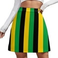 thumbnail image 1 of Jamaica Flag Skirt Spring Black Yellow Green Stripes Streetwear Casual A-line Skirts Mini Skirt Women Design Oversized Clothes, 1 of 3