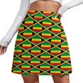 thumbnail image 1 of Jamaica Flag Skirt Spring Black Yellow Green Stripes Streetwear Casual A-line Skirts Mini Skirt Women Design Oversized Clothes, 1 of 3
