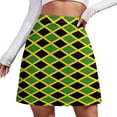 thumbnail image 1 of Jamaica Flag Skirt Spring Black Yellow Green Stripes Streetwear Casual A-line Skirts Mini Skirt Women Design Oversized Clothes, 1 of 3