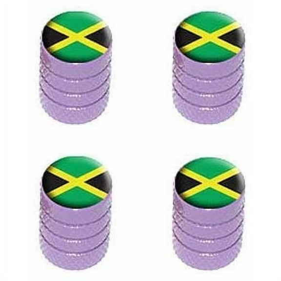 Jamaica Flag Tire Rim Wheel Aluminum Valve Stem Caps, Multiple Colors