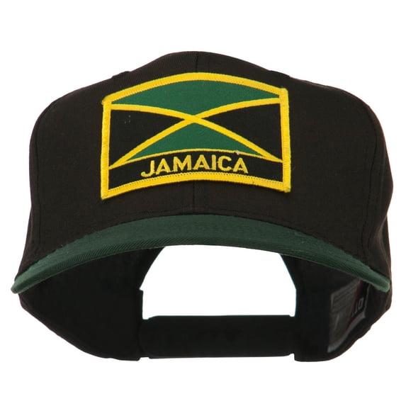 Jamaica Flag Two Tone Pro Style Patched Cap - Green Black OSFM