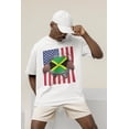 thumbnail image 1 of Jamaica Flag + USA Flag Pride T-shirt | Jamaican + American Flag Rip 4th Of July | Funny Viral Latino Tees | Unisex - 4 Colors, 1 of 9