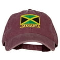 thumbnail image 1 of Jamaica Flag with Letters Embroidered Washed Cotton Twill Cap - Maroon OSFM, 1 of 5