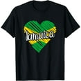 thumbnail image 1 of Jamaica For Men Jamaican Heart Flag for Women Jamaica T-Shirt, 1 of 3
