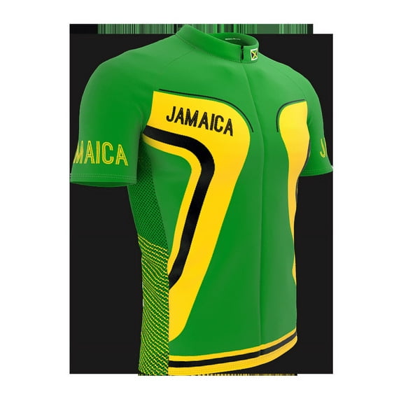 Jamaica Full Zipper Bike Short Sleeve Cycling Jersey for Women - Size S