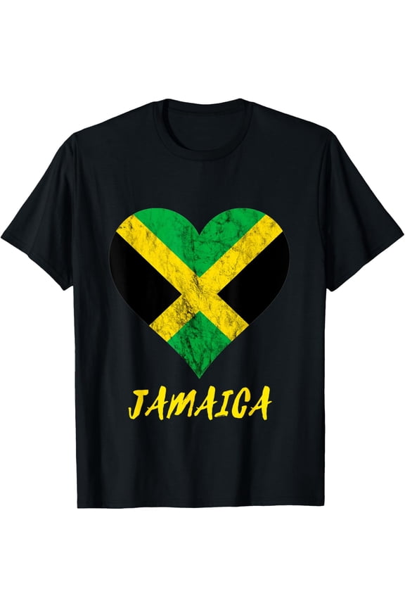 Jamaica Heart Jamaican Love Caribbean Jamaica Travel T-Shirt