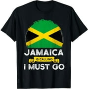 Jamaica Is Calling I Must Go Jamaican Heritage Roots Flag T-Shirt