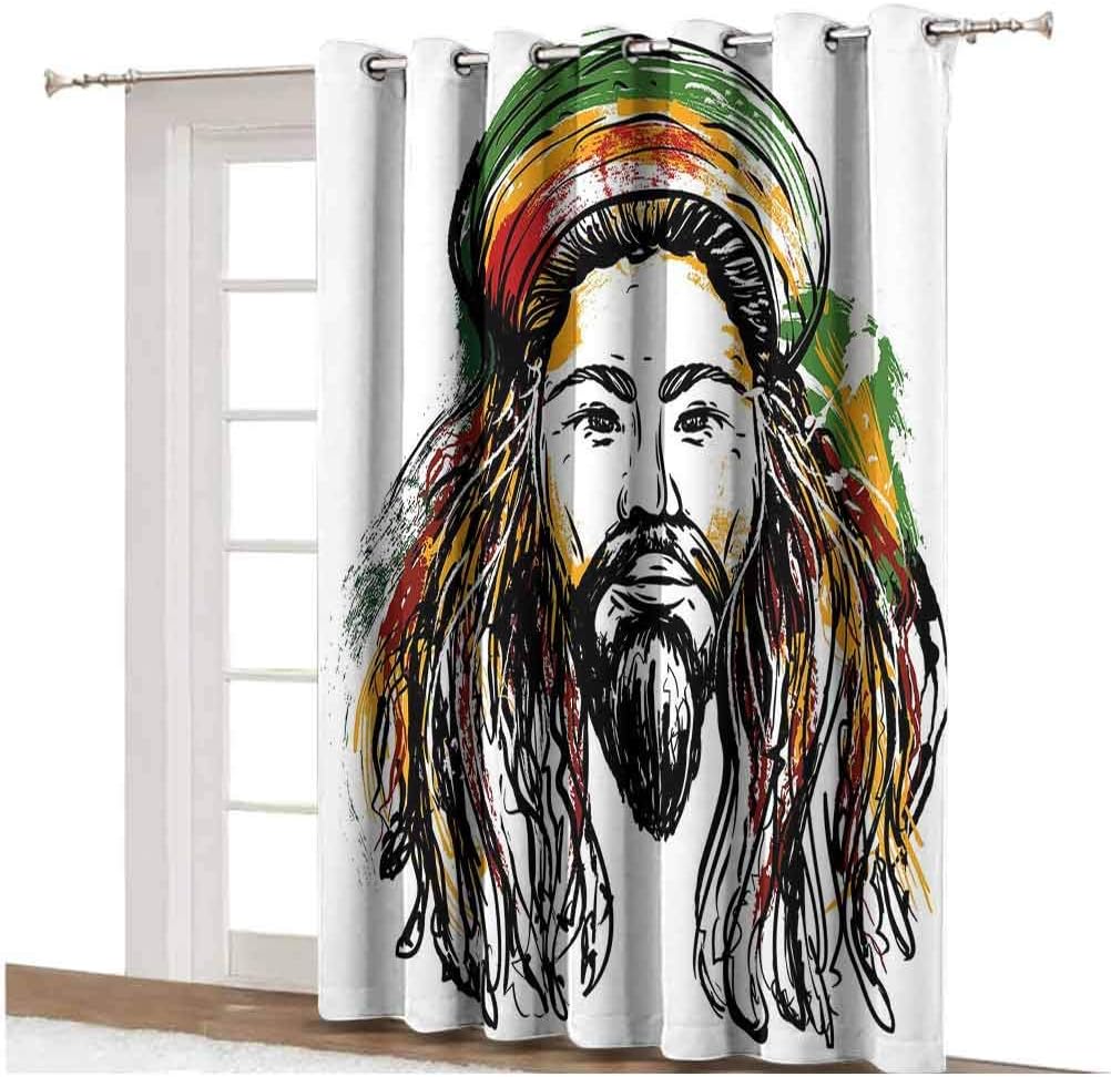 Jamaica Island Theme Curtains for Sliding Glass Doors, 100 x 84 inches