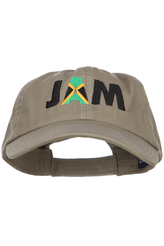 Jamaica JAM Flag Embroidered Low Profile Cap - Olive OSFM