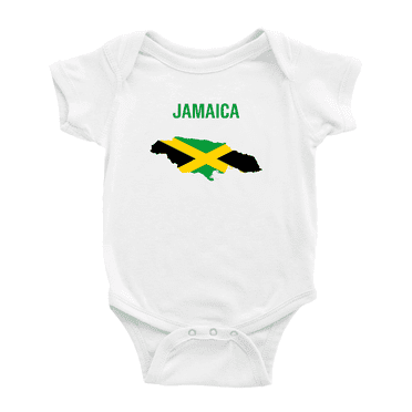 Jamaica Map Flag Cute Baby Bodysuit Romper (White, 18-24 Months)