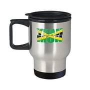 Jamaica Mug - Flag - Jamaican Souvenir Gift - 14 oz Stainless Steel Travel Coffee Cup