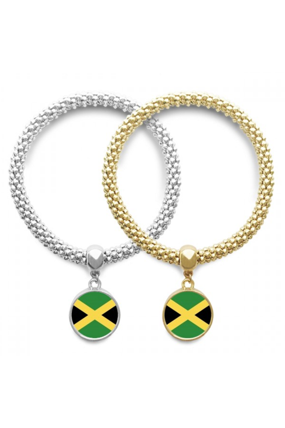 Jamaica National Flag North America Country Lover Bracelet Bangle Pendant Jewelry Couple Chain