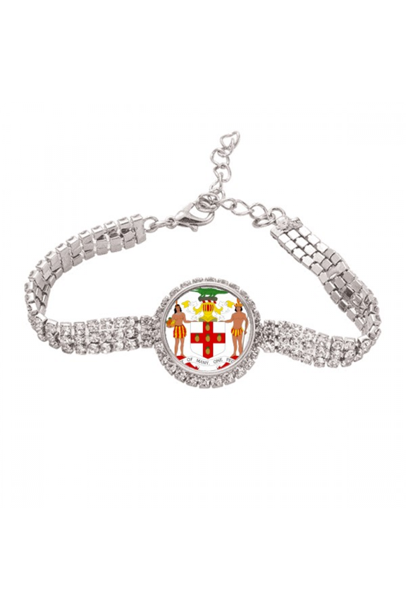 Jamaica North America National Emblem Tennis Chain Anklet Bracelet Diamond Jewelry