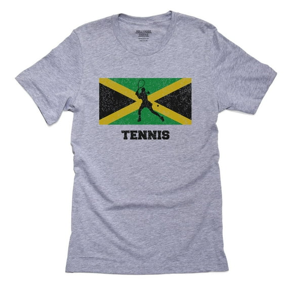 Jamaica Olympic - Tennis - Flag - Silhouette Men's Grey T-Shirt
