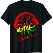 Jamaica One Love Reggae Caribbean Music Pride Flag T-Shirt