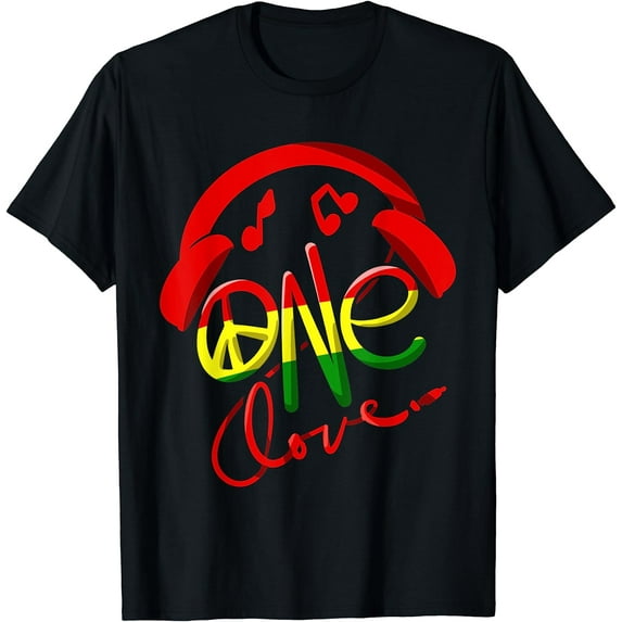 Jamaica One Love Reggae Caribbean Music Pride Flag T-Shirt