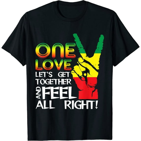 Jamaica One Love Reggae Caribbean Music Pride Flag T-Shirt