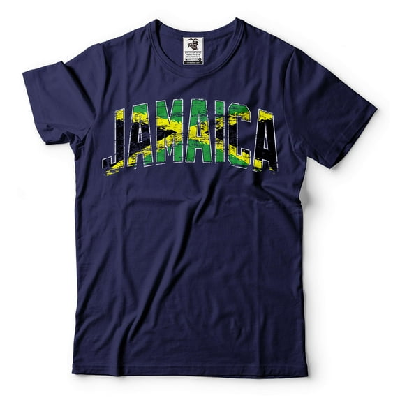 Jamaica Patriotic Tee Shirt Jamaican Gift Tee Jamaica Flag Shirt Jamaica National Tee (3X-Large Navy Blue)