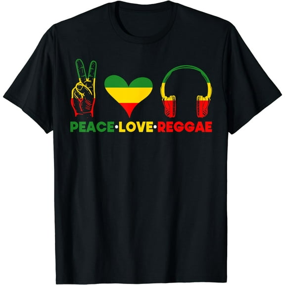 Jamaica Rastafarian Peace Love Reggae Music Rasta T-Shirt