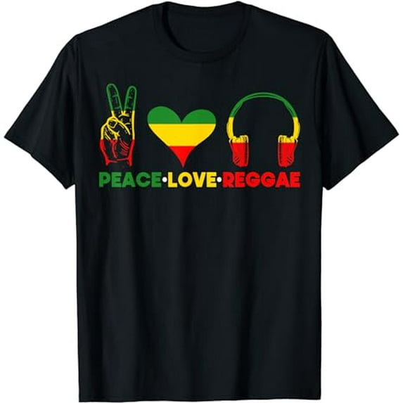 Jamaica Rastafarian Peace Love Reggae Music Rasta T-Shirt