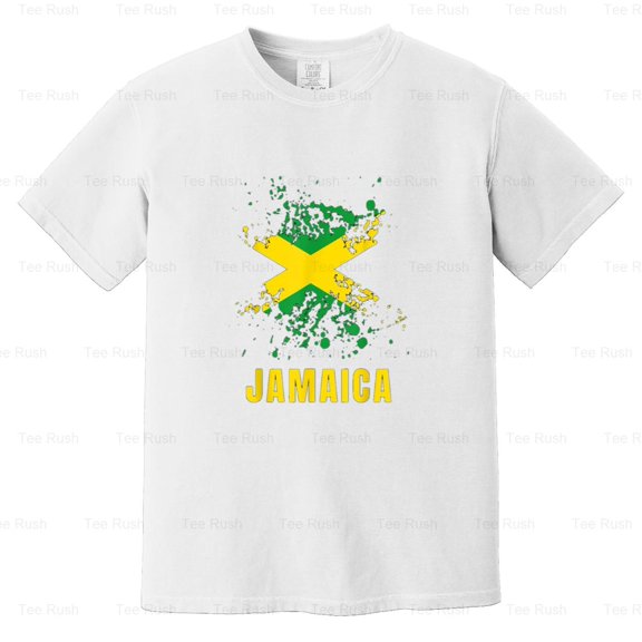 Jamaica Retro Vintage Watercolors Jamaican Flag, Caribbean, Travel Tee, Comfort Color T-Shirt Unisex, up to 4XL