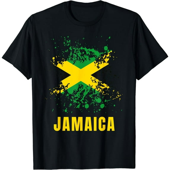 Jamaica Retro Vintage Watercolors Sport Jamaican Flag T-Shirt