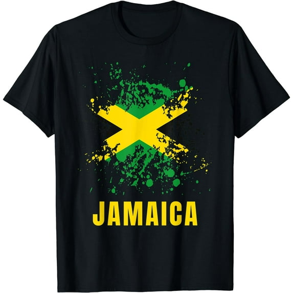 Jamaica Retro Vintage Watercolors Sport Jamaican Flag T-Shirt