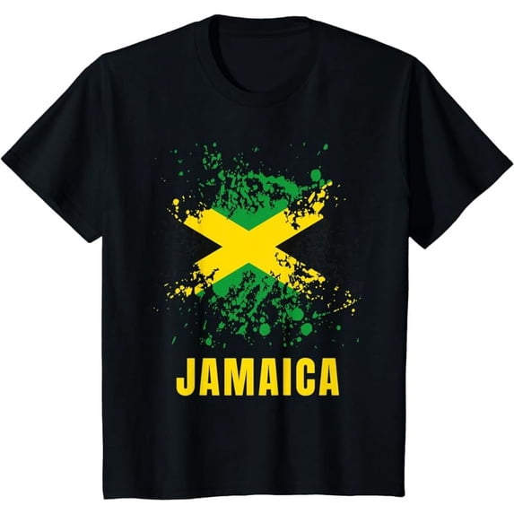 Jamaica Retro Vintage Watercolors Sport Jamaican Flag T-Shirt