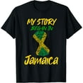 thumbnail image 1 of Jamaica Shirt My Story Began In Jamaica Fingerprint Men Gift T-Shirt, 1 of 3