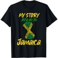 thumbnail image 1 of Jamaica Shirt My Story Began In Jamaica Fingerprint Men Gift T-Shirt, 1 of 3