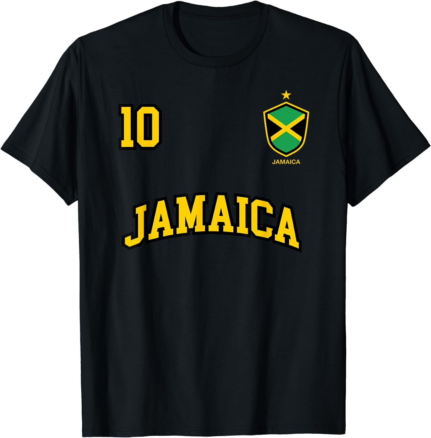 Jamaica Shirt Number 10 Soccer Team Sports Jamaican Flag