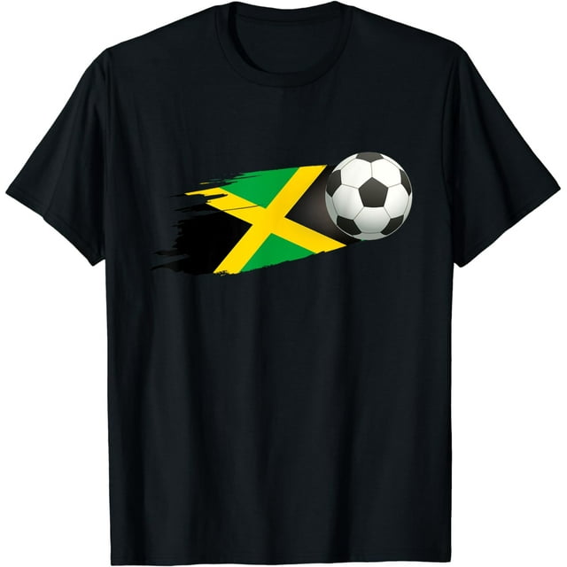 Jamaica Soccer Ball Jamaica Flag Jersey - Jamaican Football T-Shirt ...