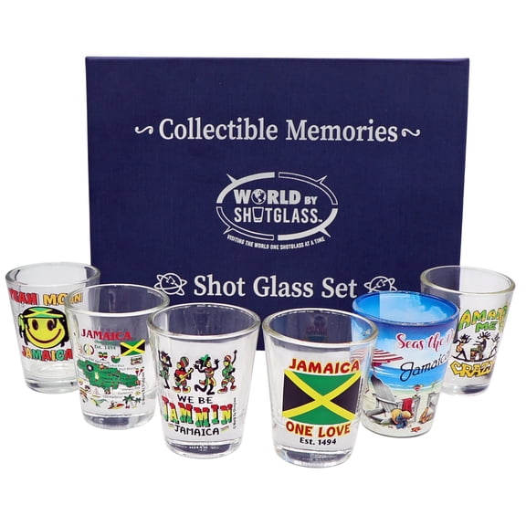 Jamaica Souvenir Boxed Shot Glass Set (Set of 6)