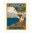 thumbnail image 1 of Jamaica - The Gem of the Tropics - Beautiful Healthy Accessible - Tickets by All Steamship Lines Here - Vintage Travel Poster by CKS c.1910 - Bamboo Fine Art 290gsm Paper (Unframed) 17x22in, 1 of 4