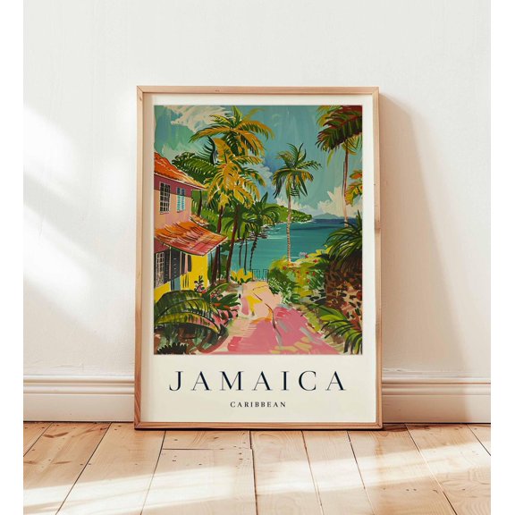 Jamaica Travel Caribbean Island Art Reggae Culture Print, Unframed Paper Print