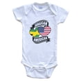 thumbnail image 1 of Jamaican American Hearts USA Jamaica Flags Baby Bodysuit, 6-9 Months White, 1 of 4