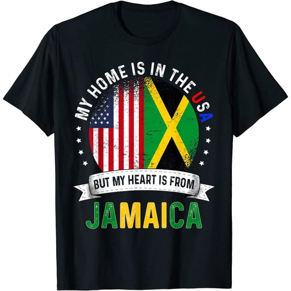 Jamaican American Patriot Heart is from Jamaica Flag T-Shirt