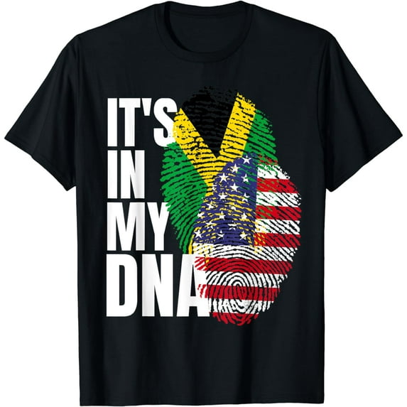 Jamaican And American Mix DNA Heritage Flag T-Shirt