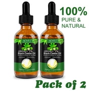 Jamaican Black Castor Oil by Aliver for Hair Growth & Skin Conditioning - Nourishes and Hydrates Hair, Skin & Nails - 100% Pure Cold Pressed - 2 oz