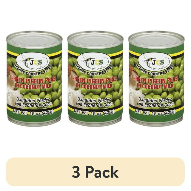 (3 pack) Jamaican Cntry Style Jcs Green Pigeon Peas With Coconut Milk