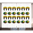 thumbnail image 1 of Ambesonne Jamaican Curtains 2 Panel Set, Colorful Reggae, 108" x 63", Multicolor, 1 of 3